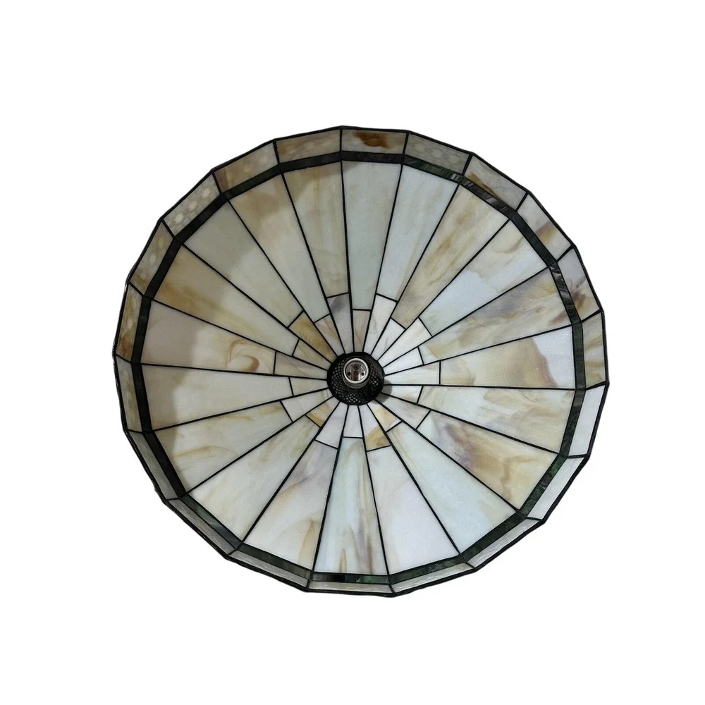 Tiffany Style Stained Glass Pendant Lamp Shade Dome Chain Canopy Ceiling Light